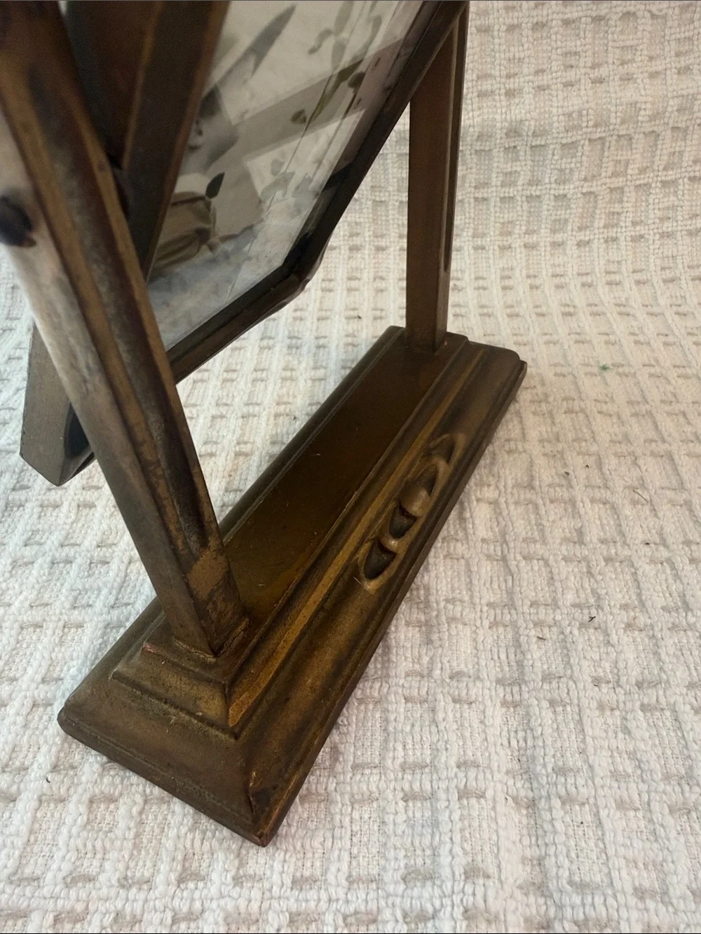 Vintage wood swivel gold bronzed picture frame